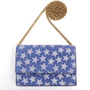 15$ Flash Sale 🎉J. Crew J Crew Blue & Silver Stars Crossbody Clutch Purse $118